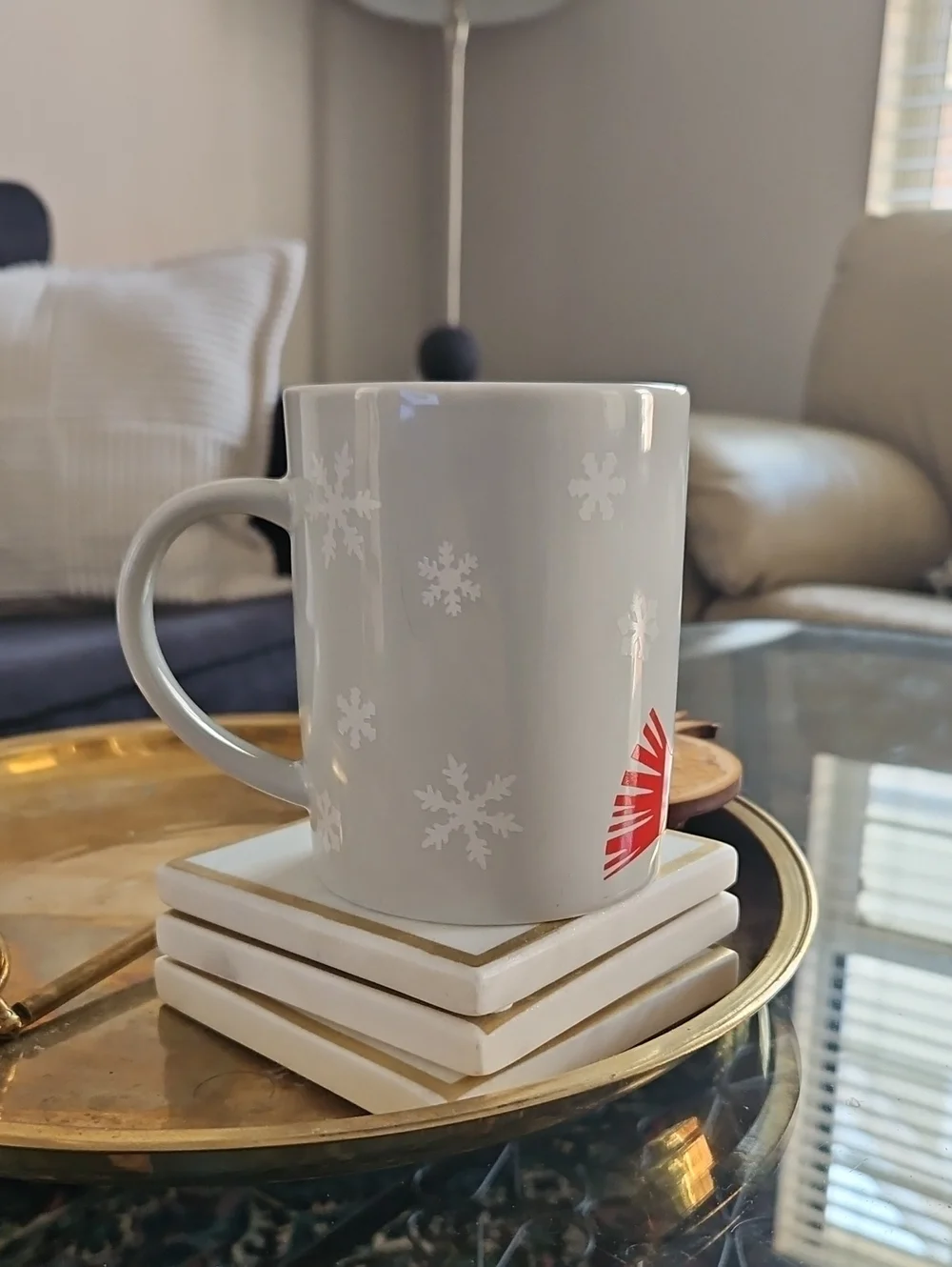 Crate & Barrel Penguin Mug Christmas Holiday Winter Joan Anderson 2020